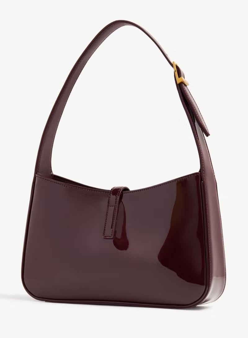 Women's Leather Hobo Bag, Women's Tote Bag, Women's Shoulder Bag, Women's Hand Bag, Women's Travel Bag, Glossy-Wine-Red - Image 5