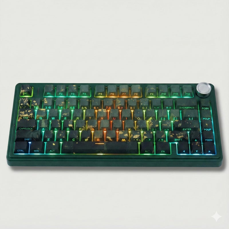 JOMKIZ Summer Breeze PBT Keycaps, 133 Keys Cherry Profile, Side Legend Shine Through, Dye-Sublimation Keycap Set for Mechanical Keyboards, Vibrant Green Theme - Image 4