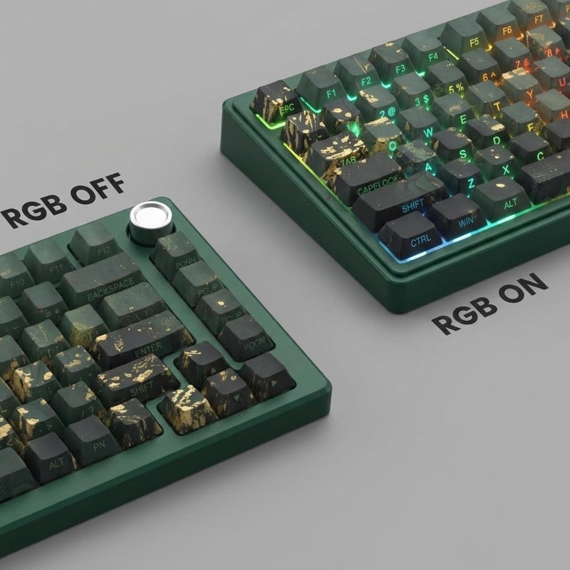 JOMKIZ Summer Breeze PBT Keycaps, 133 Keys Cherry Profile, Side Legend Shine Through, Dye-Sublimation Keycap Set for Mechanical Keyboards, Vibrant Green Theme - Image 5