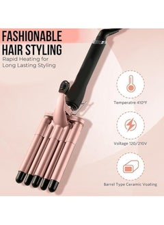 Piccasio 5-IN-1 Hair Curler Iron, Professional Curling Wand Set, Instant Heat Up Hair Curler with 5 Interchangeable Ceramic Barrels (9-32mm),Hair Curler with Fast Heating Up,With Heat Protective Glove & 2 Clips  - Image 2