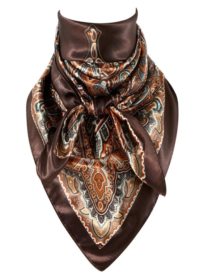 GERINLY Retro Wild Rag, Ethnic Cowboy Scarf for Horseback Riding, Outdoor Work Neck Scarves (T-DarkBrown) - Image 1