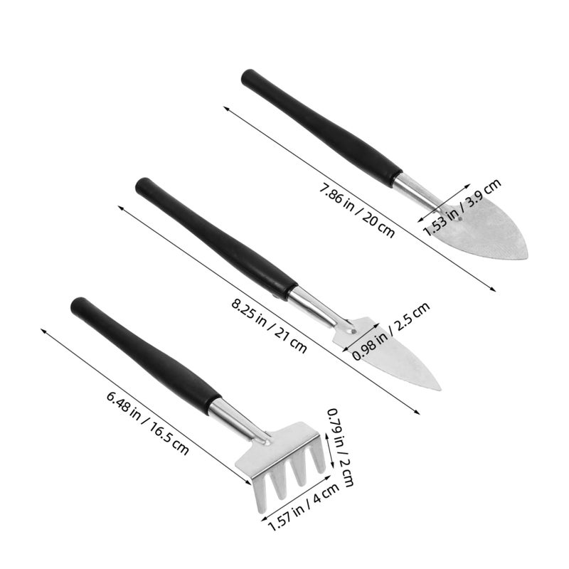 Mini Garden Tool Set with Shovel Rake Spade for Plants Potting Soil 2 Pack - Image 3