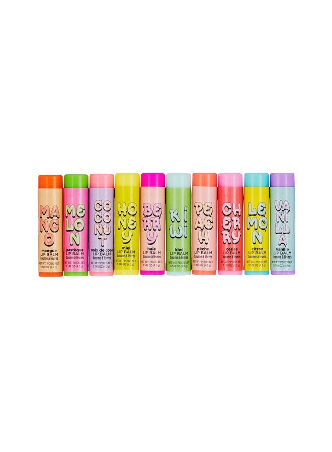 Expressions 10Pc Fruity Lip Balm Collection Hydrating Lip Balms Infused W/Fresh Fruity Flavors Vitamin Enriched Nourishing Lip Balm Set - Image 3