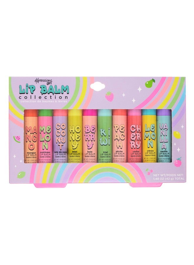 Expressions 10Pc Fruity Lip Balm Collection Hydrating Lip Balms Infused W/Fresh Fruity Flavors Vitamin Enriched Nourishing Lip Balm Set - Image 2