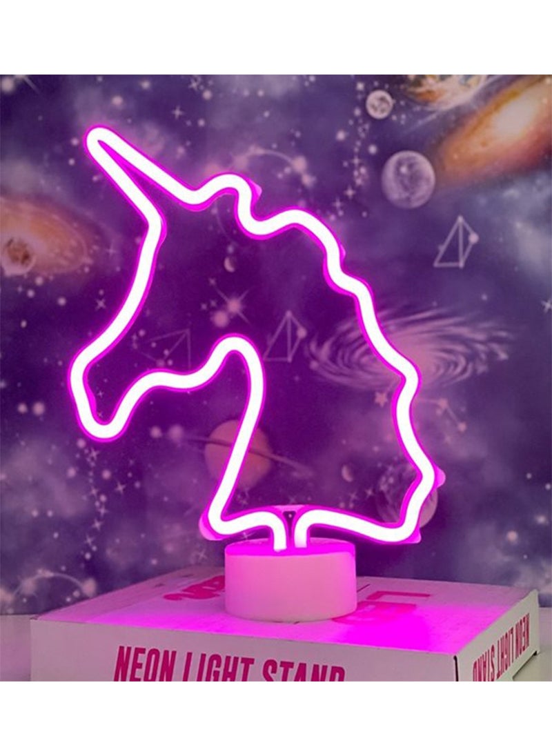 Hediyesahibi Gift Holder Unicorn Design Neon LED Light Lamp  - Image 1