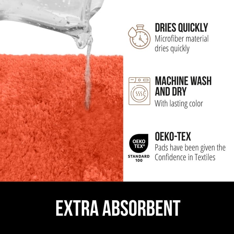 غوريلا جريب غوريلا قبضة قسط البساط الفاخرة البساط البساط ناعم سميك سميك زعنفة الحمام السجاد السجاد آلة قابلة للغسل الحصير الجافة السريعة لحوض استحمام دش وأرضية على مدار 24 × 17 كورال - Image 4