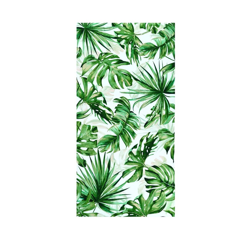 LIVILAN Green Tropical Beach Towel 30 x 60 Oversized Microfiber Thin Lightweight for Pool Swim Bath Palm Tree Design Quick Dry Sand Proof Ideal Tropical Gifts for Women Girls