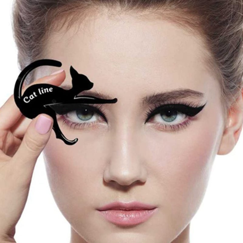 Alayna Eyeliner Stencils for Cat Eye Winged and Smokey Eyeshadow Applicators Shaper Tool Guide Sticker Eyebrow Pencil 10 Different Effects, 4 Pack - Image 2