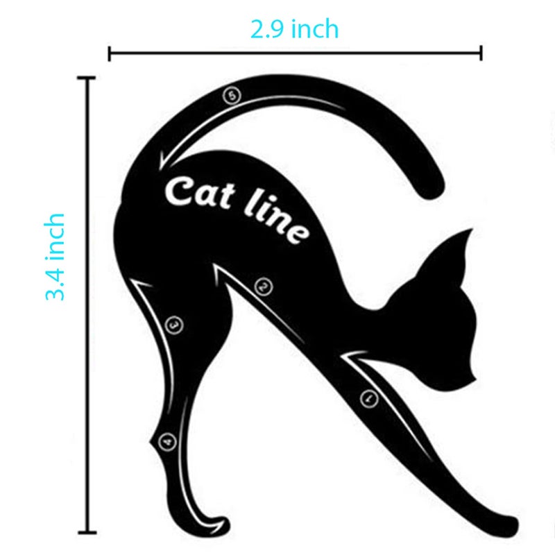 Alayna Eyeliner Stencils for Cat Eye Winged and Smokey Eyeshadow Applicators Shaper Tool Guide Sticker Eyebrow Pencil 10 Different Effects, 4 Pack - Image 5
