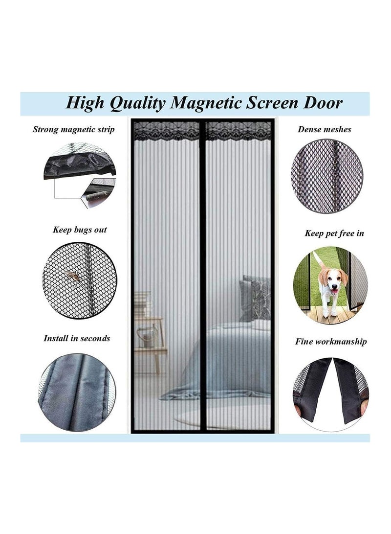 Magnetic Screen Door Heavy Duty Anti Mosquito Mesh Automatic Closing Mosquito Net Portable Mesh No Drilling Fly Repellent Insects 120 X 220CM - Image 3