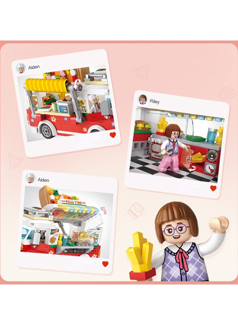 491pcs Pizza Car Model Set Building Blocks Creative Diy Assembling Building Assembly Toys Children Adult Home Decorations - Image 2