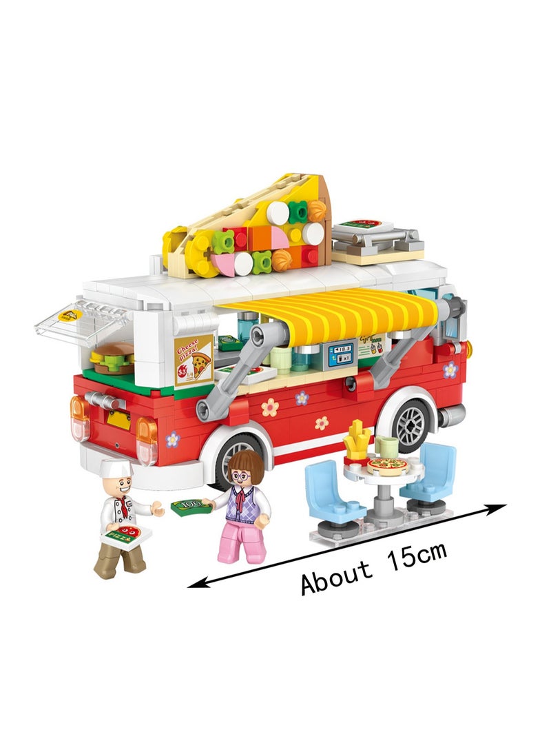491pcs Pizza Car Model Set Building Blocks Creative Diy Assembling Building Assembly Toys Children Adult Home Decorations - Image 3