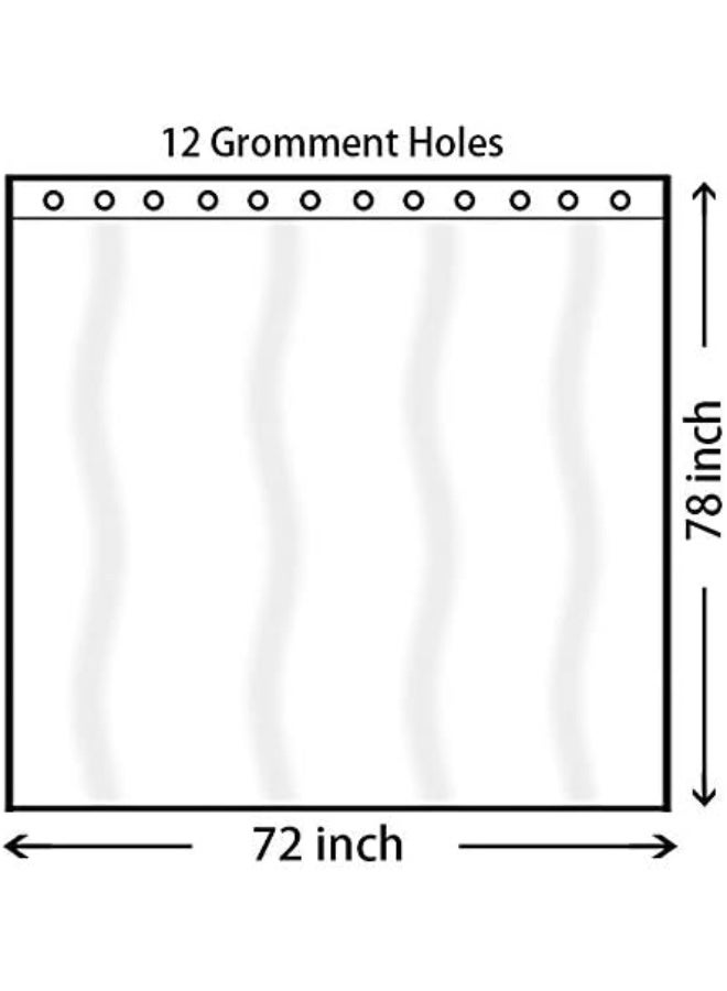Waterproof Shower Curtain,180x200cm Mildew Proof Bathroom Curtains with 12 Hooks (Black & white) - Image 2