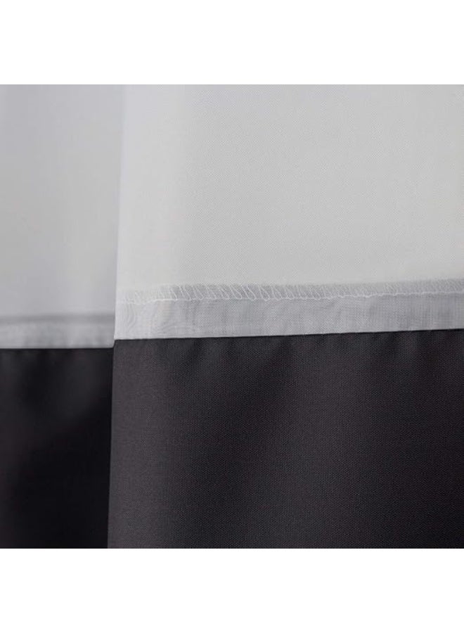 Waterproof Shower Curtain,180x200cm Mildew Proof Bathroom Curtains with 12 Hooks (Black & white) - Image 4