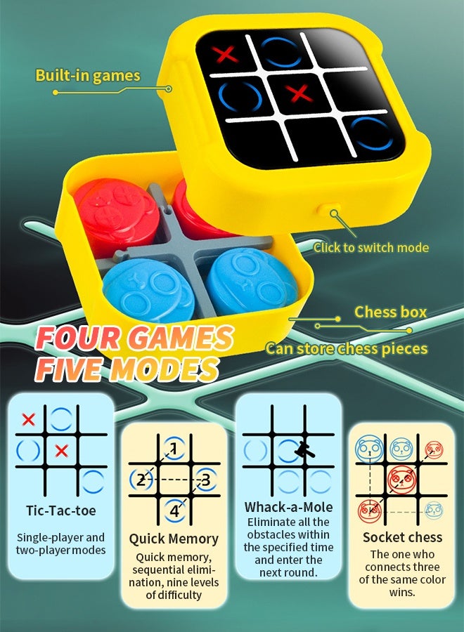 5-in-1 Tic Tac Toe Game with Touch Screen & Pieces, Children's chess Gobble Board Game Smart Electronic Toy for Kids and Adults, Family Interaction - Image 3