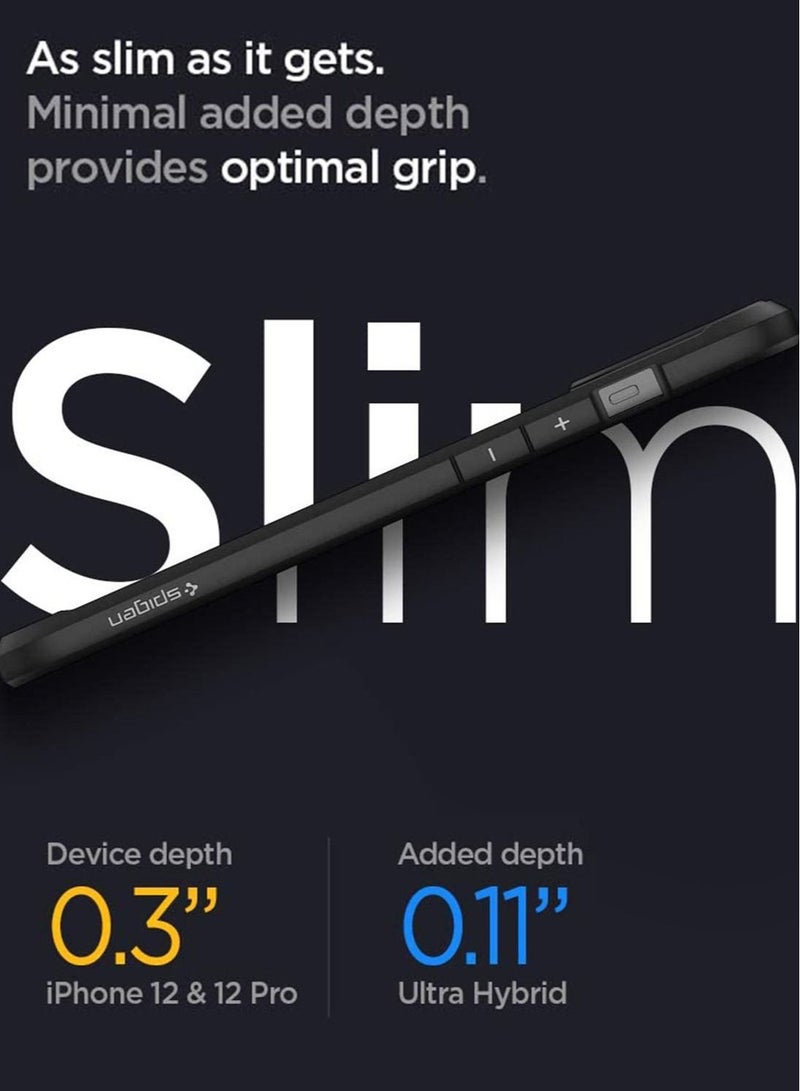 Spigen Ultra Hybrid Case Cover for iPhone 12 and iPhone 12 Pro (6.1 inch) - Matte Black - Image 2