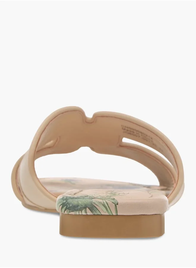 Celeste Womens Textured Slide Sandals With Slip-On Closure