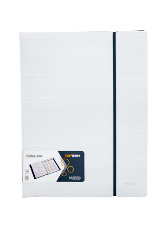 Display Book 40 Pocket A4 Polypropylene White/Grey