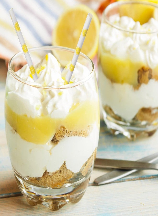 Whaline شعيرات ورقية ليمون 200 قطعة من واهلين صفراء وخضراء قابلة للاستخدام لمرة واحدة بنمط موجي مخطط لشرب المشروبات، مصنوعة بشكل جيد لحفلات استقبال المواليد وزفاف الزينة لربيع وصيف الأحداث والفعاليات. - Image 5