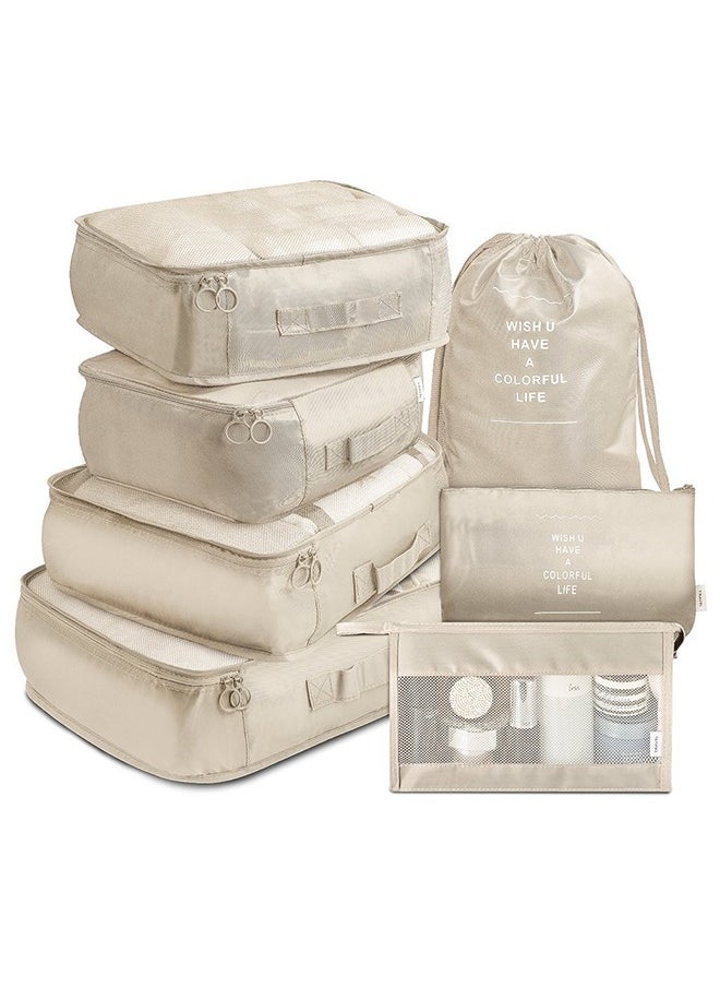 Yolu - 7 Piece Waterproof Travel Luggage Packing Organizers Set with Toiletry Bag - Image 1