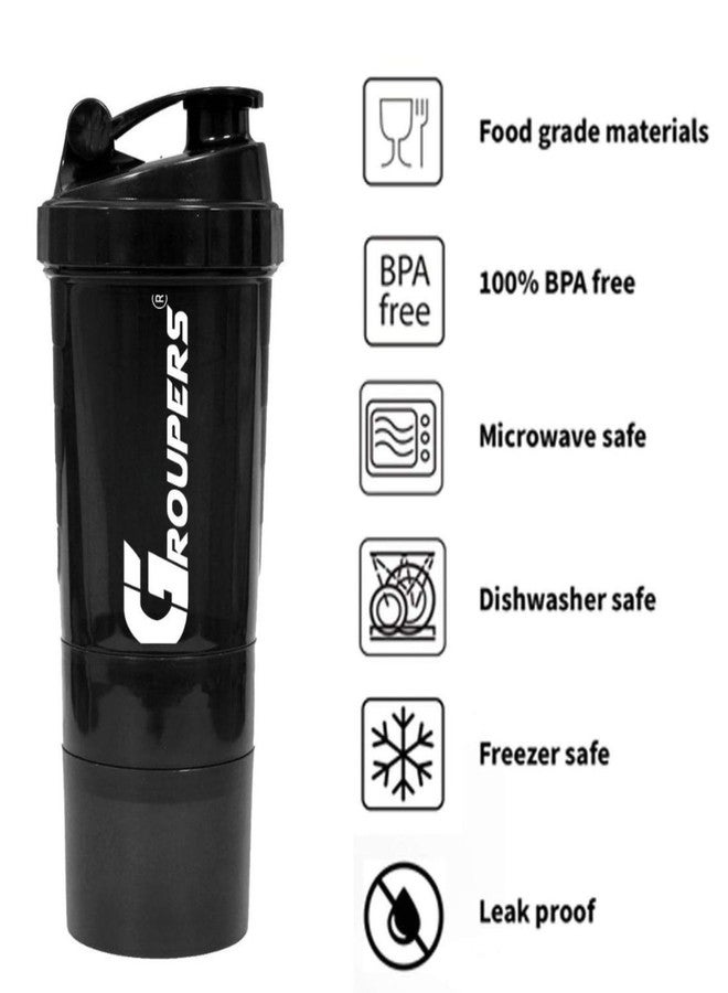 Groupers 20L Foldable Gym Bag for Men & Women - Water-Resistant Duffle with Shoe Pocket, Adjustable Strap, Black (43×25×20 cm) + Gym Gloves & 500ml Shaker Bottle - 3-in-1 Fitness Kit - Image 3