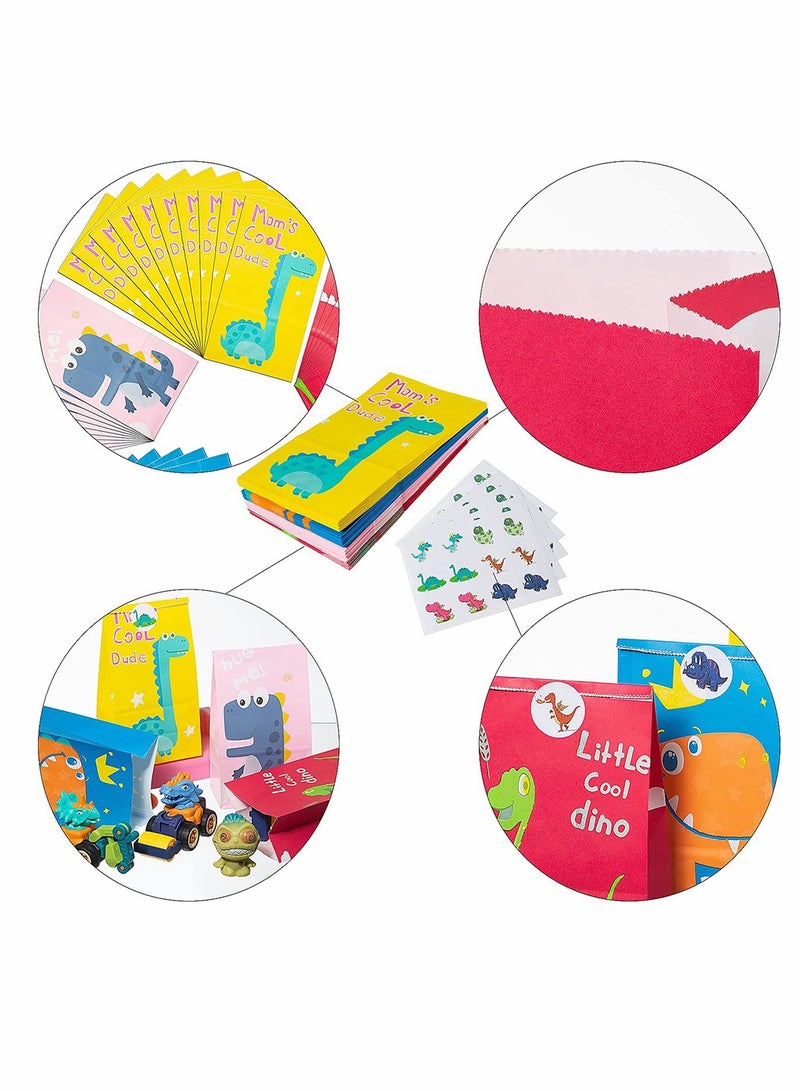 40pcs Dinosaur Pattern Party Bag Gifts and Treats Paper Bags with 60 Pieces Stickers - Image 5