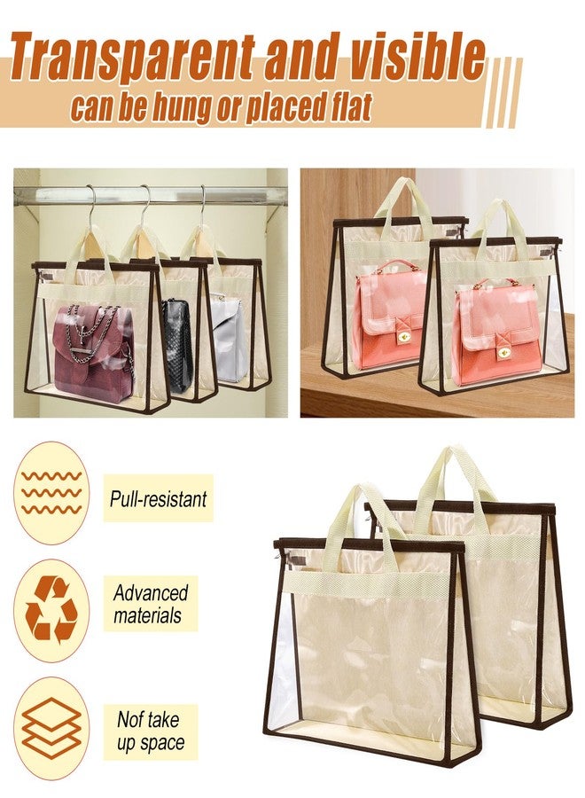 Cabaubl 2 Pack XL Size Clear Handbag Storage Organizer Dust Cover Bags, Handbag Dust Bags, Clear Purse Storage Organizer for Closet, with Zipper and Handle - Image 3