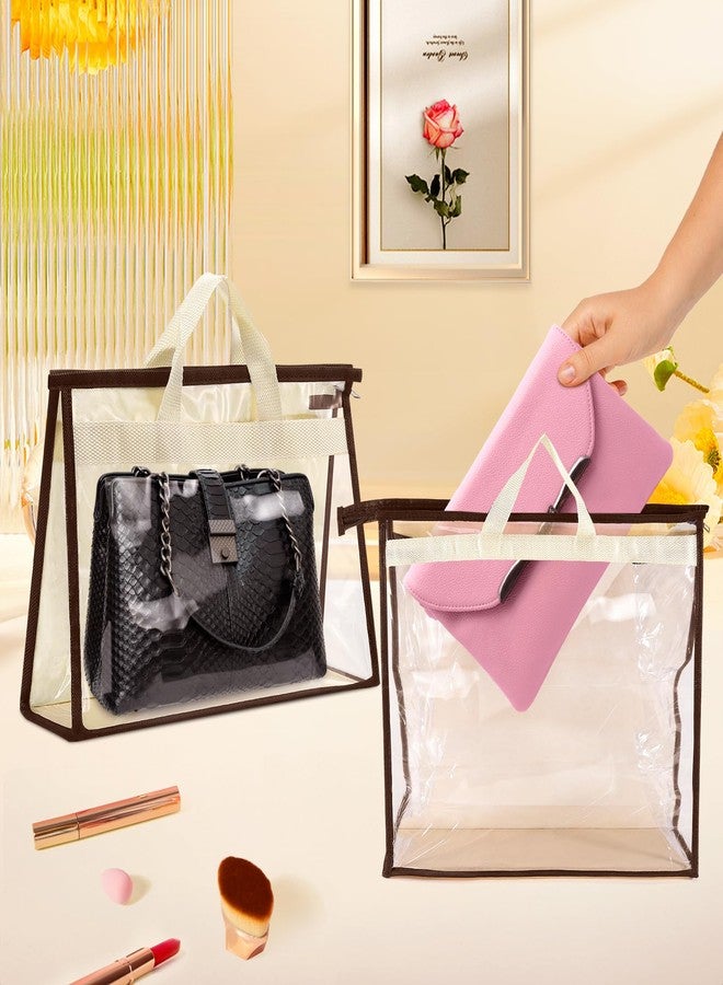 Cabaubl 2 Pack XL Size Clear Handbag Storage Organizer Dust Cover Bags, Handbag Dust Bags, Clear Purse Storage Organizer for Closet, with Zipper and Handle - Image 4