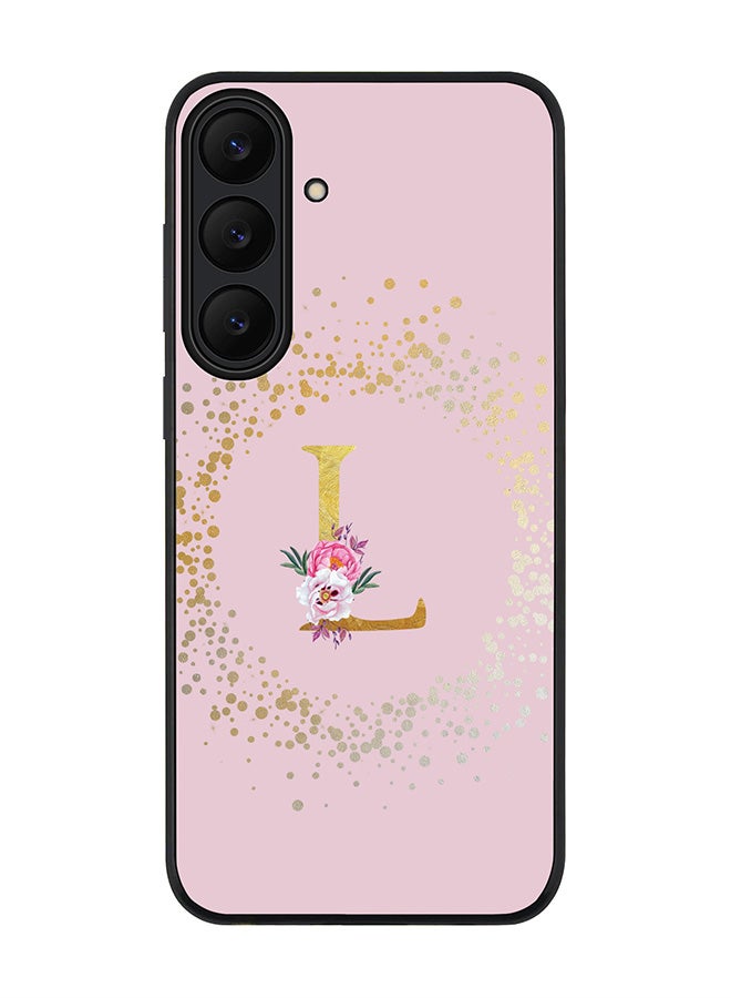 Stylizedd For Samsung Galaxy S25 FE Case,Slim fit Camera Protection, Shockproof Thin Phone cover  - Custom Monogram Floral - L  (Pink )