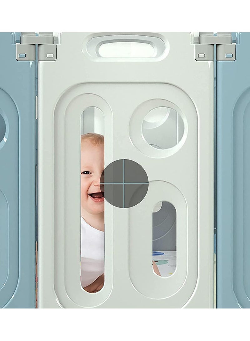 فول جوي ساحات لعب محمولة، حظيرة لعب للأطفال، سياج كرات، أسوار قابلة للطي للزحف مع حلقة كرة سلة ,148*115*62 سم - Image 5