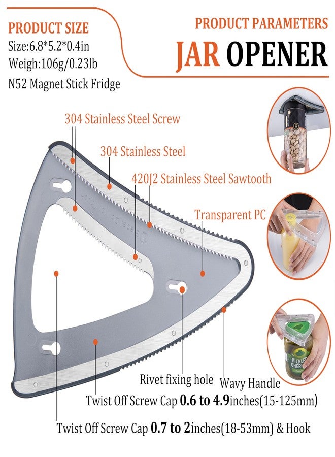 Uinxan Jar Opener for Weak Hands & Seniors with Arthritis,Handheld & Under-Shelf Twist Off Bottle Caps,One-Handed Lid Open,Patented Kitchen Gadget-Christmas Gift for Elderly,Women&Men - Image 2
