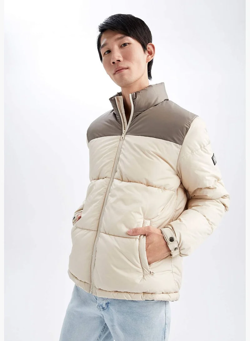 DeFacto Regular Fit Block Colour Puffer Jacket