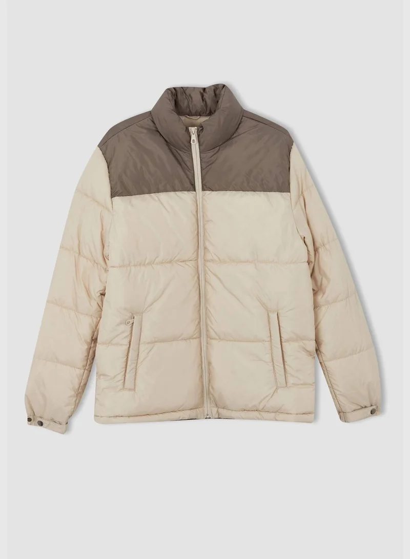 DeFacto Regular Fit Block Colour Puffer Jacket