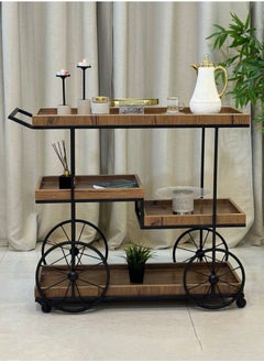 alimforyou 4-story brown wooden bicycle with wheels, size 100*85*40 cm  - Image 3
