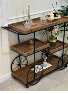 alimforyou 4-story brown wooden bicycle with wheels, size 100*85*40 cm  - Image 2