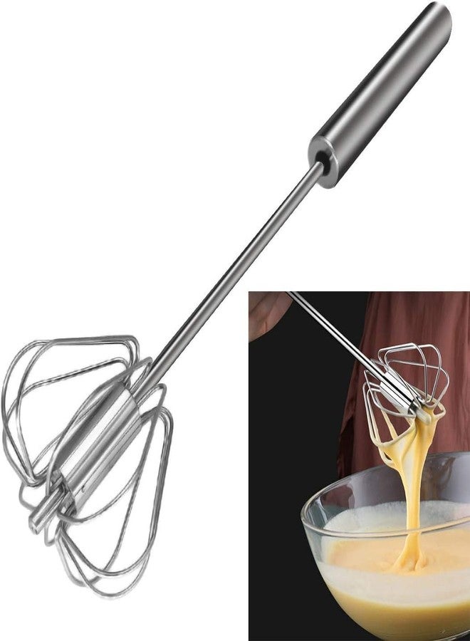 VIPREKHO Stainless Steel Whisks, Hand Push Whisk Blender Semi-Automatic Whisk Mixer Egg Milk Beater Milk Frother Rotating Push Whisk Mixer for Blending, Whisking, Beating & Stirring(1 Pcs) - Image 5