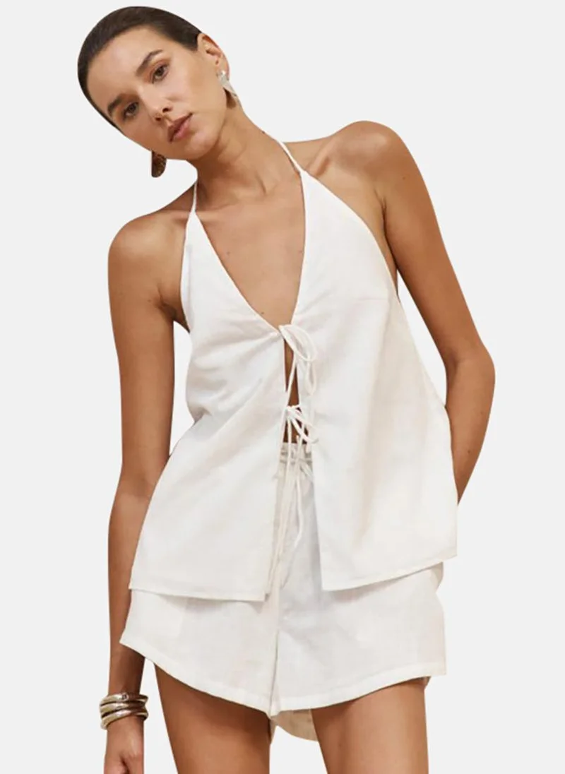 يونيكي White Top With Shorts Co-Ords