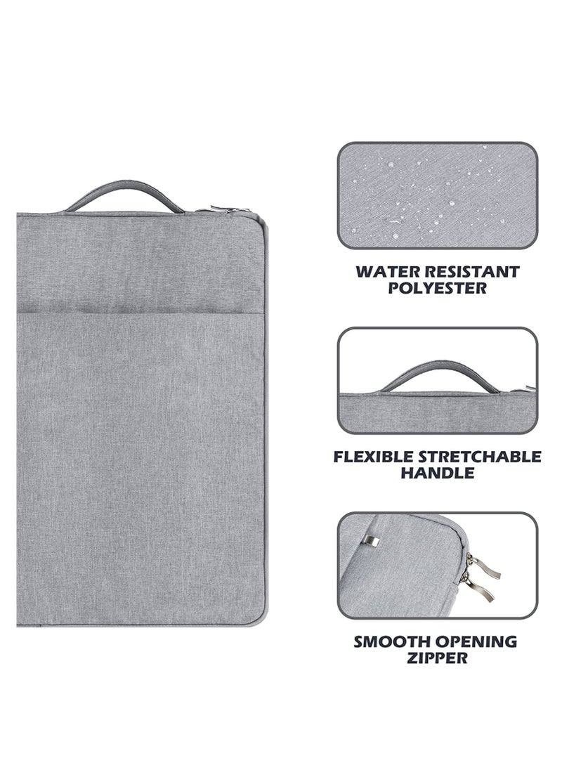 Tablet Case Sleeve for 13 inch Microsoft Surface Pro 11/10/9/8/X/7+/7/6/5/4/3/2/1, Microsoft Surface Laptop Go 2/1, MacBook Air 11, MacBook 12, Waterproof Tablet Cover Bag with Handle,Grey  - Image 3