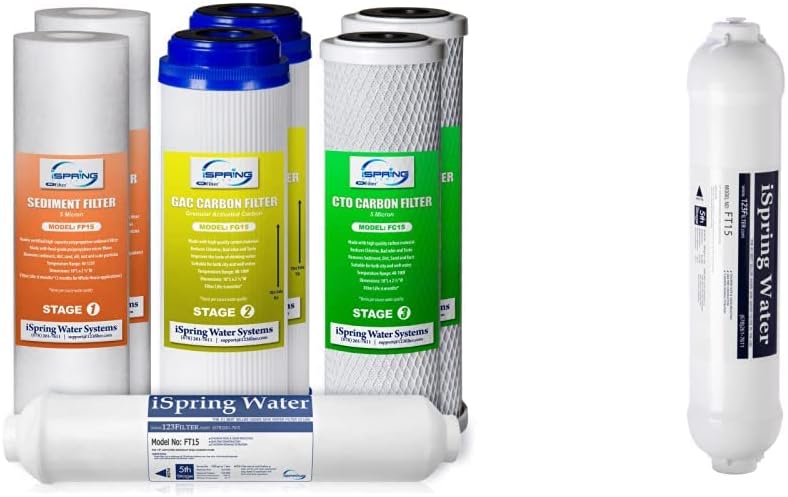 iSpring عبوة خرطوشة استبدال فلتر مياه التناضح العكسي iSpring F7GAC 7 قطع - Image 1