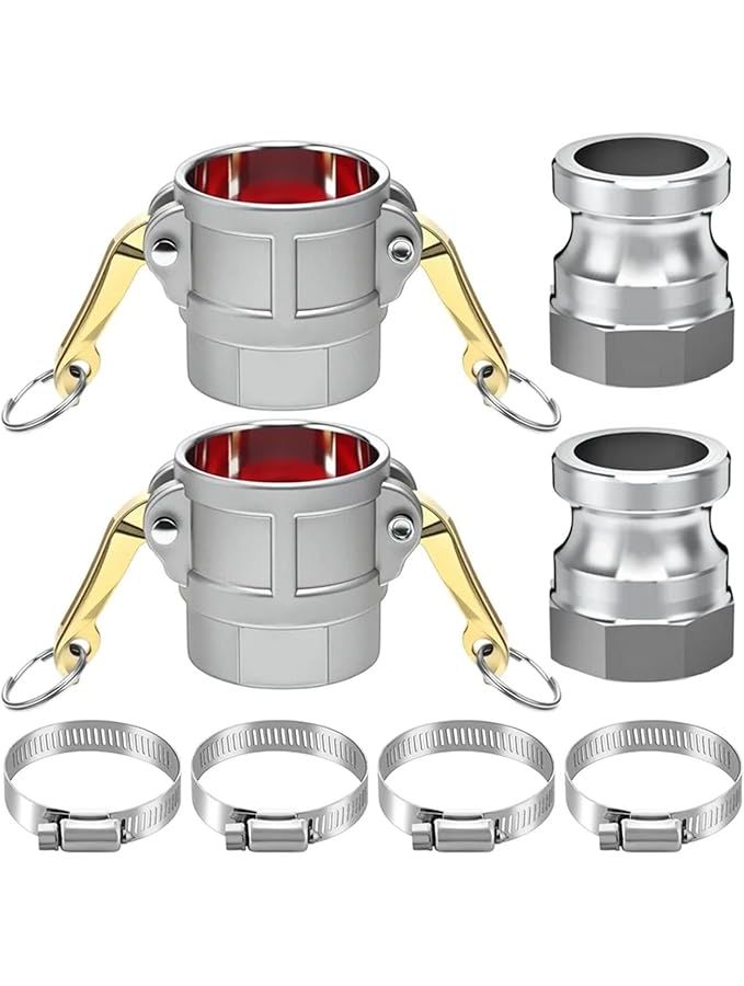 2 Inch Cam Groove Hose Fitting Kit With Cam Lock Type A And D Color As Shown - Image 1