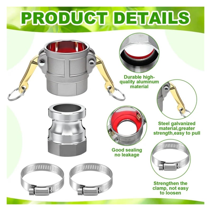 2 Inch Cam Groove Hose Fitting Kit With Cam Lock Type A And D Color As Shown - Image 5
