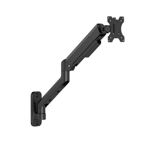 ARES WING Single Monitor Wall Mount for 17-40 Inch Ultrawide Screens, Heavy Duty Monitor Arm Up to 26.4 lbs, Fully Adjustable Wall Mount, VESA 75x75/100x100 Compatible, Black - Image 1