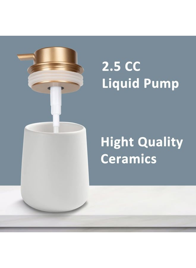 TOOZFO Soap Liquid Dispenser Ceramic with Easy-to-Press Pump Hand Liquid Dispenser for Shampoo Bathroom Kitchen 12 oz 2pcs - Image 5
