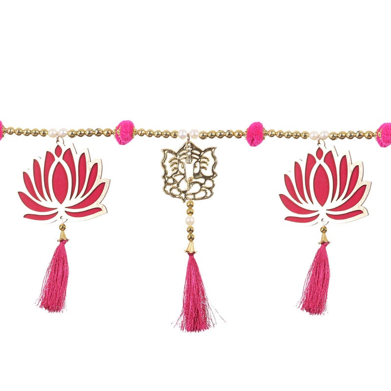 CREYENTES CREYENTES Handcrafted Lotus Toran Latkan With White Pearl And Tessel For Diwali New Year And All Festival Home Decoration Room Decor Lotus Toran 39 Inch  - Image 4