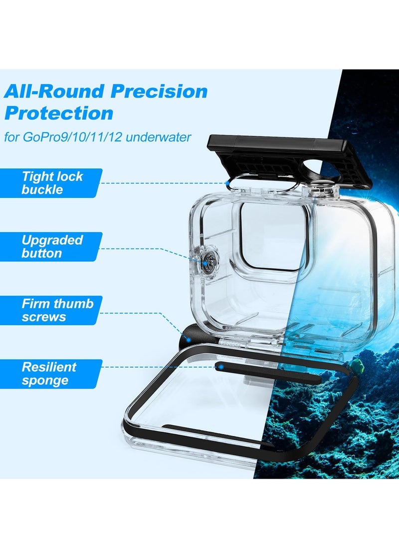 LYNLYN Waterproof Diving Case for GoPro HERO 9/10/11/12 Black, 60M/196FT Underwater Protection with Mount Bracket Accessories for HERO 12/11/10/9 - Image 5