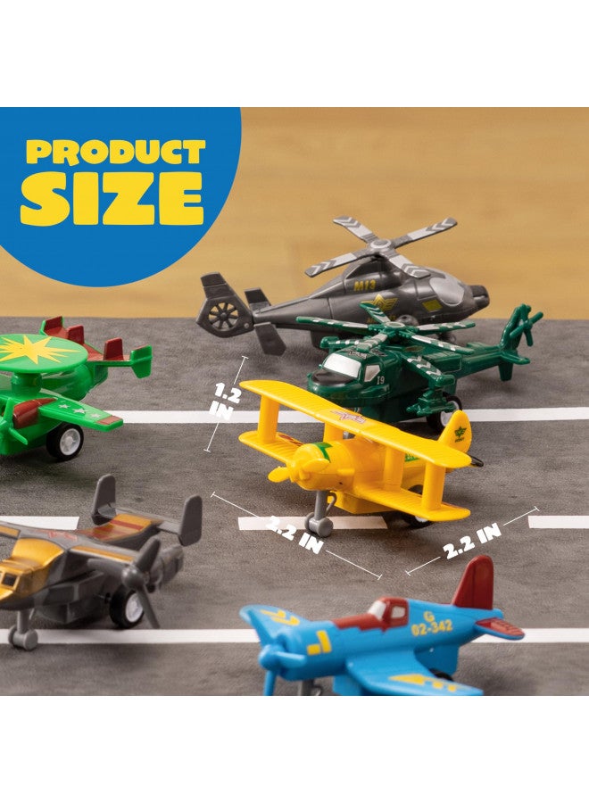 JOYIN JOYIN 16 Pcs Pull Back Airplane Toys, Boys Plane Playset, Aircraft Incl Helicopter Toys, Fighter Jet Toys, Bomber Toys, Biplane Toy, Gifts for Toddler Kids 3+ Years Old, Kids Presents Toys  - Image 2