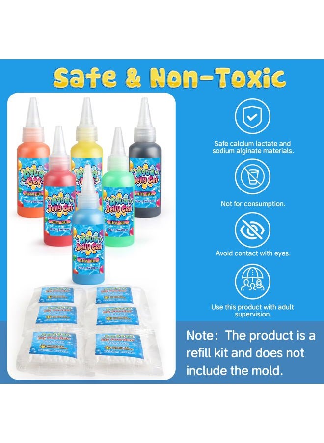 wookidel Magic Water Gel Elf Powder Refill, Aqua Fairy Water Gel Kit Refill with 6PCS Elf Powder and 6 PCS Magic Gels, Aqua Jelly Gels Kit for Christmas,Birthday, Gift for Girls 6 7 8 9 10 Year Old - Image 4