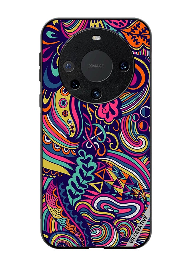 VR CREATIVE Protective Case Cover For Huawei Mate 60 Pro Plus Psychedelic Fabric Design  Multicolour - Image 1