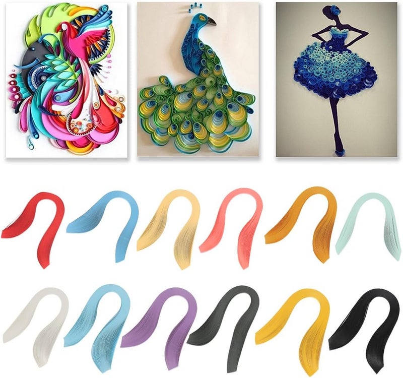 klarako Paper Strips Quilling Tools, 600 Stripes DIY Quilling Paper 3mm Width Pure Color Origami Paper Hand Craft Decoration(#12) - Image 3