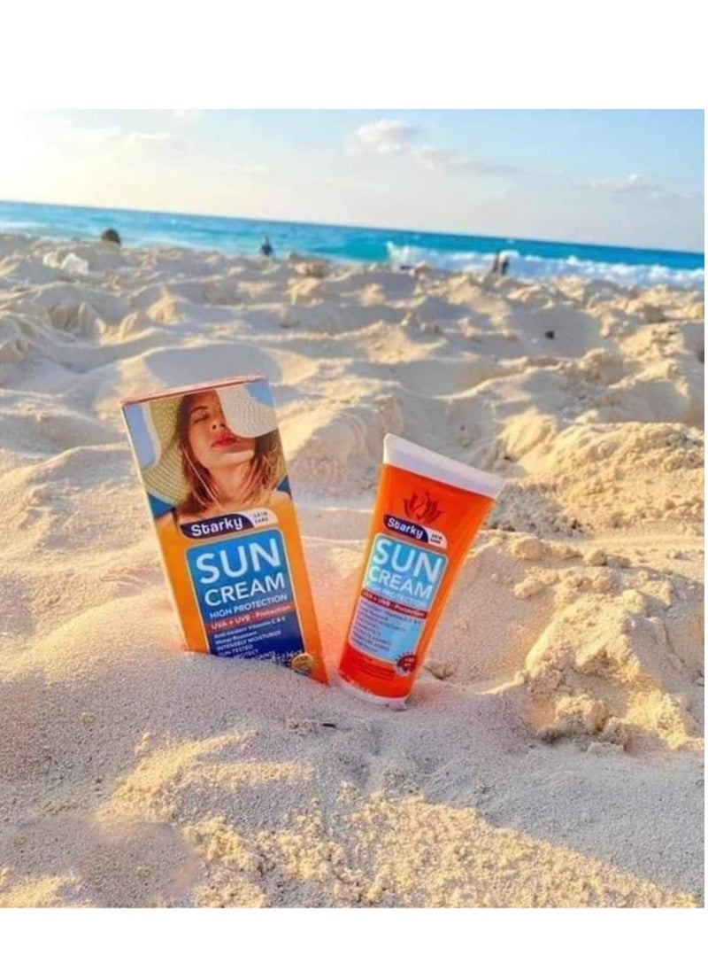 Starky - Skin Care Sun Cream + 50 SPF High Protection UVA + UVB -Protection For All Skin Type Enriched With Multivitamins-100ml - Image 1